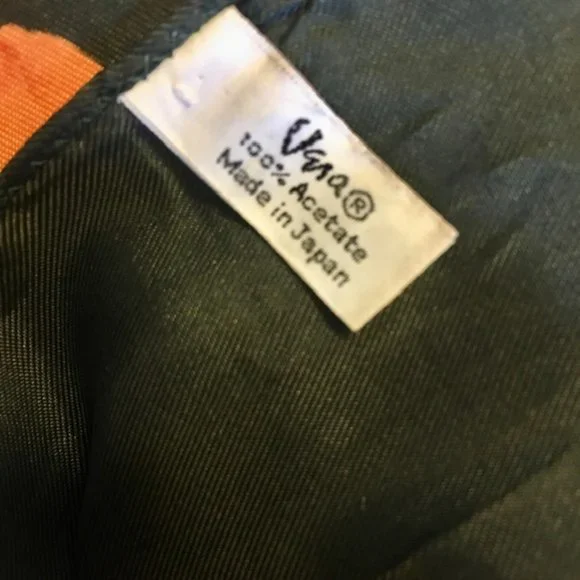 Scarf Vera Neumann Forest Green Orange Brown Watercolor Floral Oblong - Picture 7 of 8